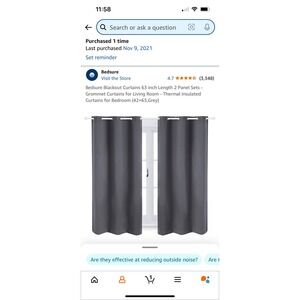 Bedsure Blackout Curtains 63 Inch‎ Length Thermal Insulated Grommet 2 Panel